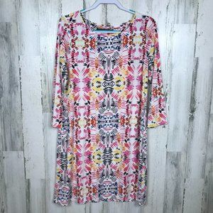 Ivanka Trump jersey knit dress print colorful boho